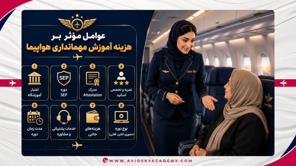 هزینه دوره مهمانداری هواپیما