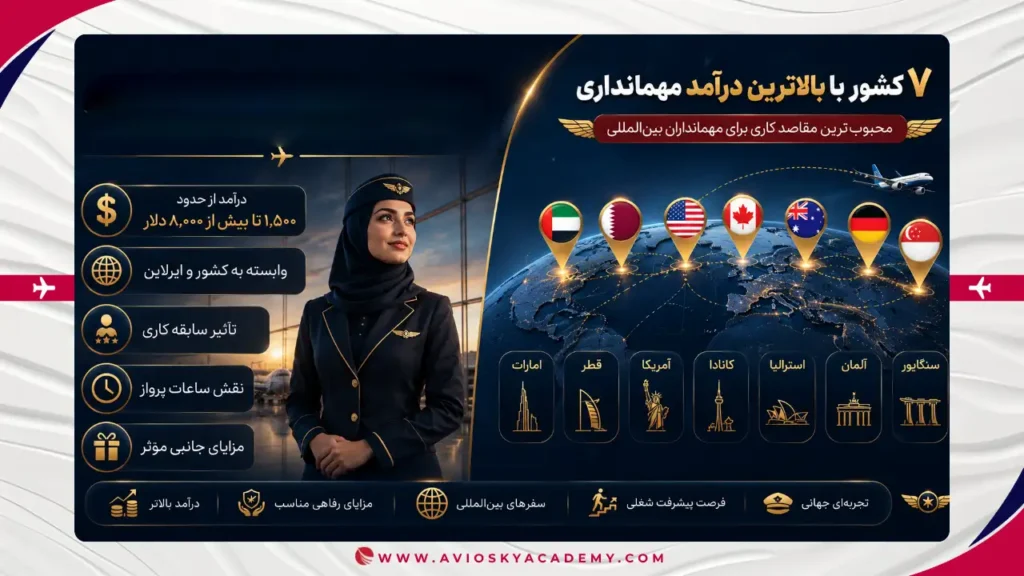 ۷ کشور با بالاترین حقوق مهماندار هواپیما